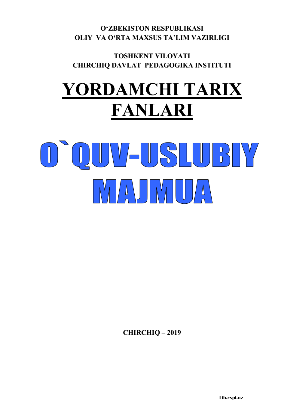 Yordamchi tarix fanlari
