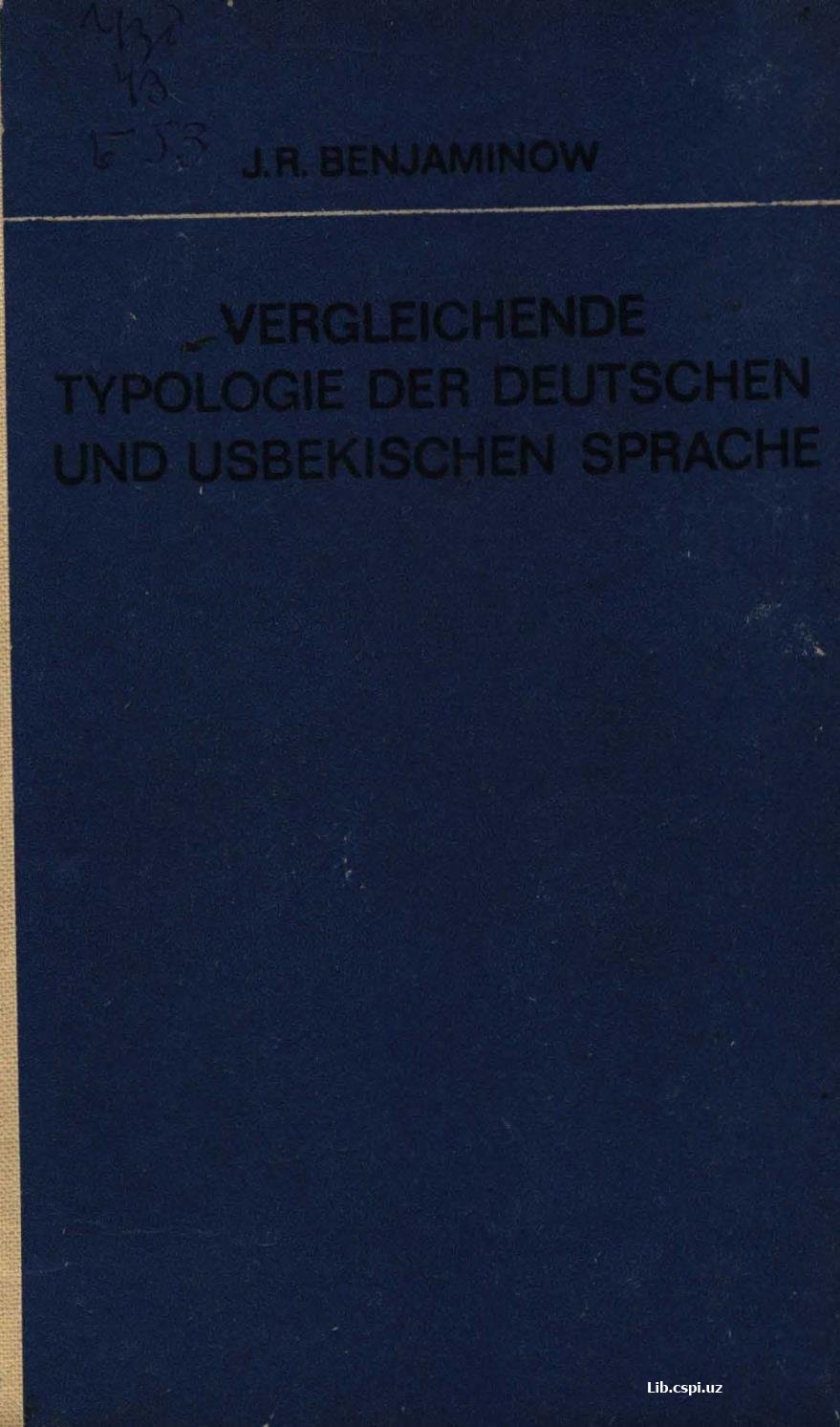 Typologie der deutschen und usbekischen Sprache