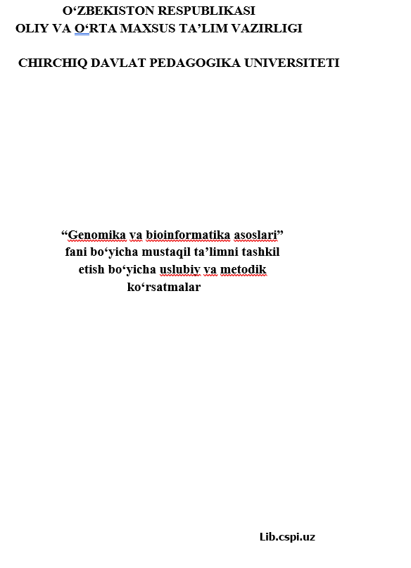 Genomika va bioinformatika asoslari
