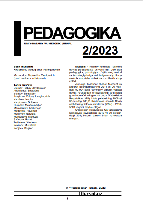 Boshlang`ich ta'lim yo`nalishi talabalarining ekopedagogik