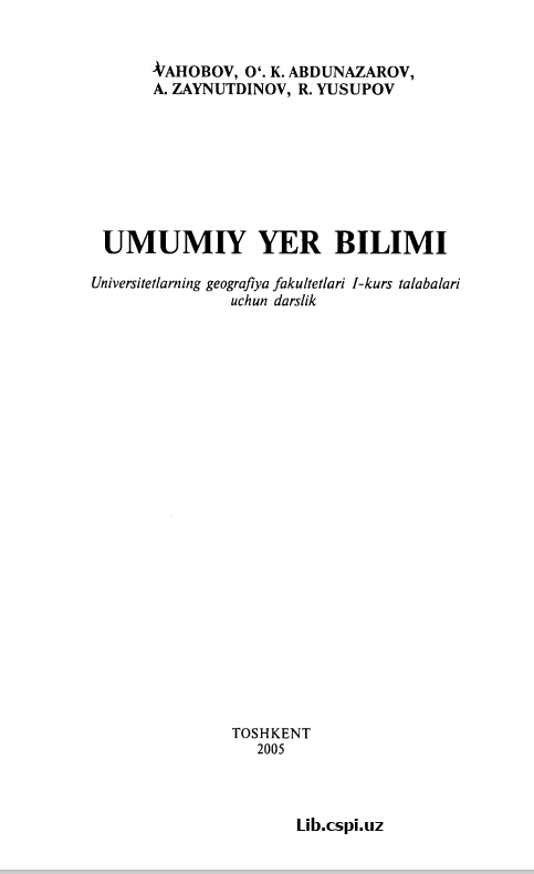 UMUMIY YER BILIMI