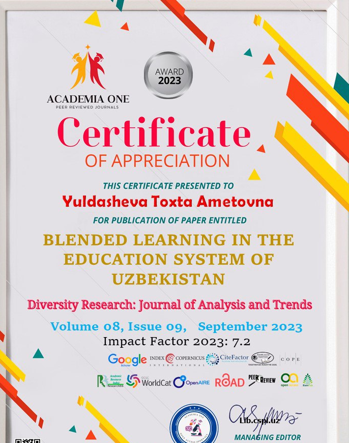 Blended Learning in the Education System Of  Uzbekistan