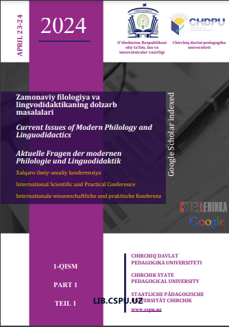 1-qism "Zamonaviy filologiya va lingvodidaktikaning dolzarb masalalari" xalqaro konferensiya materiallari talabalar to'plami
