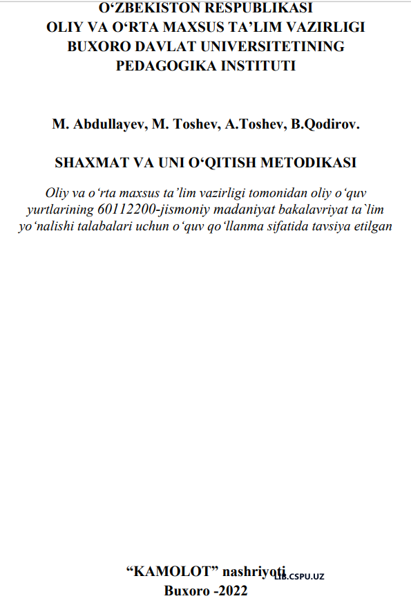 SHAXMAT VA UNI O‘QITISH METODIKASI