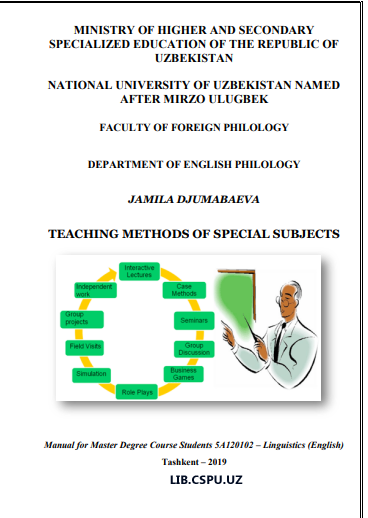 TEACHING METHODS OF SPECIAL SUBJECTS