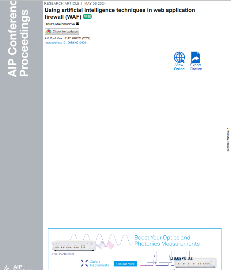 Using Artificial Intelligence Techniques in Web Application  Firewall (WAF)