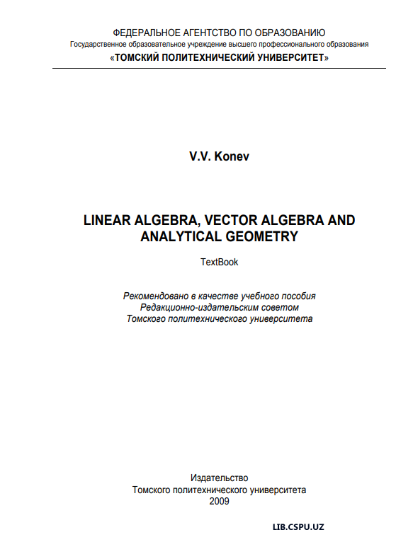 Linear algebra vector algebra and analyitical geometry